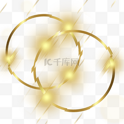 圆环金色渐变边框图片_边框故障圆形组合光效创意金色