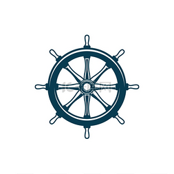 船操纵舵隔离方向盘单色图标矢量