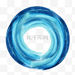 笔刷圆圈抽象几何蓝色渐变圆环