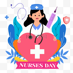 国际卫生组织图片_国际护士节红色爱心可爱女护士