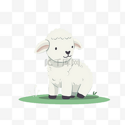 小羊羔被拴在了木桩上图片_一只小羊羔平面卡通