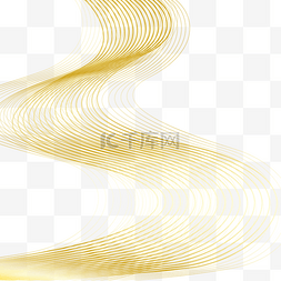 金色波纹曲线抽象边框