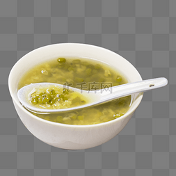汤图片_大暑和小暑夏天清凉的绿豆汤汤匙
