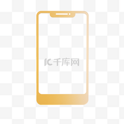 手机立体图片_3D立体C4D黄色渐变手机边框