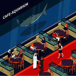 咖啡厅设计图片_咖啡厅水族馆组成与食物水族馆和