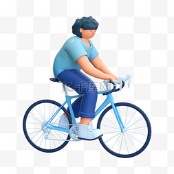 3D立体C4D动作运动自行车骑车人物