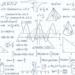 印刷图片_无缝模式数学公式精确的学校方程