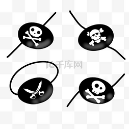 海盗眼罩卡通海盗黑色