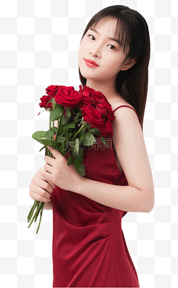 女孩节图片_七夕情人节美女玫瑰花