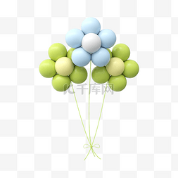 一束氢气球图片_3DC4D立体氛围气球
