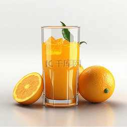 一杯鲜榨的橙子汁