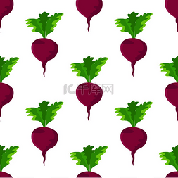包装设计图片_花园甜菜或紫色萝卜绿色叶子无缝