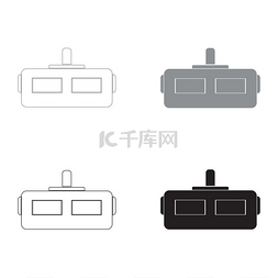 虚拟现实头盔黑灰配色图标.. 虚拟