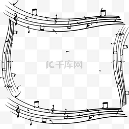 框音符图片_黑色创意音乐音符边框