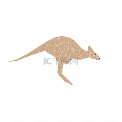 澳大利亚国家图片_袋鼠跳五颜六色的马赛克图案。