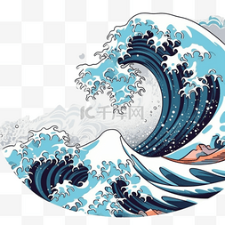 日式海浪海浪图片_日式海浪波浪浪花