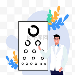 眼镜验光图片_眼科医生检查视力