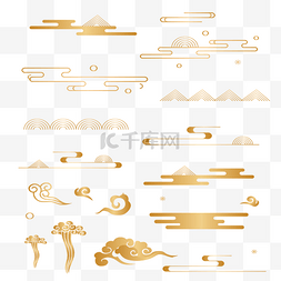 国潮云纹免费图片_中国风古典传统图案装饰纹理烫金