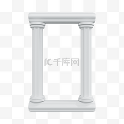 罗马柱扶手图片_3DC4D立体罗马柱相框