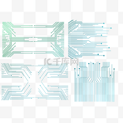 科技芯片线条图片_现代科技蓝色芯片