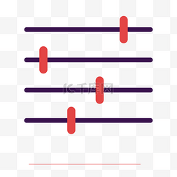 蓝色线条上的红色标记音乐徽标