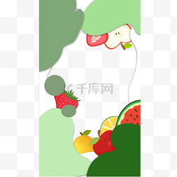 流体青色图片_夏季青色色块水果instagram边框