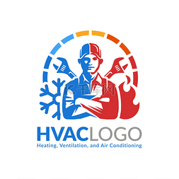 Hvac logo design, heating ventilation and air
