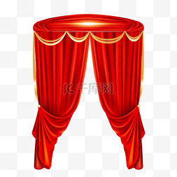 红色窗帘窗帘图片_红色舞台红绸幕布