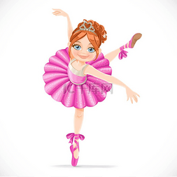 身着粉红衣服的芭蕾舞女独腿跳舞