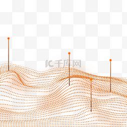 橘黄色点线网络光效抽象量子