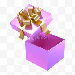紫色3d圣诞节礼物盒