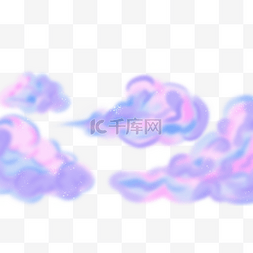 粉紫色图片_梦幻彩虹云朵