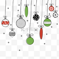树叶矢量图图片_圣诞节装饰球绿色卡通