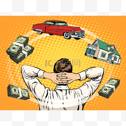 金融贷款背景图片_商业梦想买方回家车收入钱