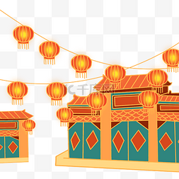 古代街道图片_新年春节过年庙会古代中国风建筑