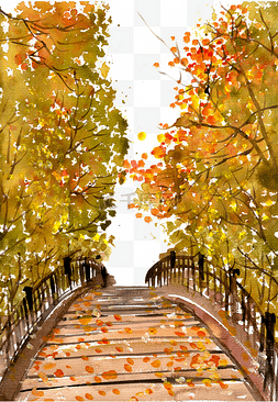 桥头的秋季