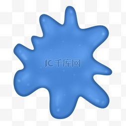 蓝色水滴果冻液体