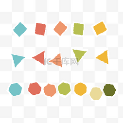 几何效果元素图片_彩色纸条撕纸效果几何边框分界线