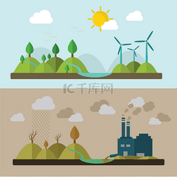 太阳图标图片_生态概念矢量图标设置为环境、 