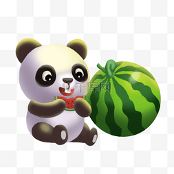 吃西瓜熊猫图片_熊猫吃西瓜