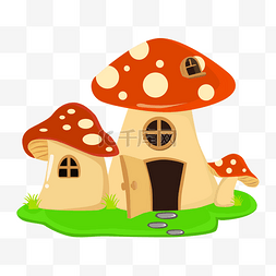 蘑菇房子图片_可爱丛林蘑菇树屋