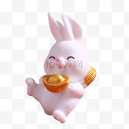 新春兔年兔子陶瓷摆件