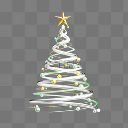 立体圣诞树图片_3D立体圣诞节丝带圣诞树