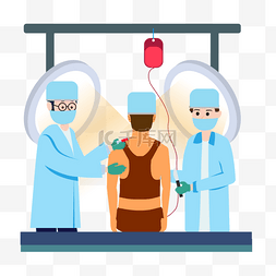 手术室进行外科手术卡通