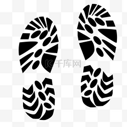 运动步行纹理图案黑白鞋印