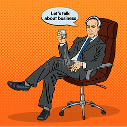 坐办公室椅子图片_高级商人吸烟的人在椅子上。商人