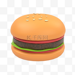 3d汉堡图片_3D立体小吃美食汉堡