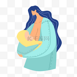 妈妈婴儿宝宝图片_人物母乳喂养扁平风格概念插画