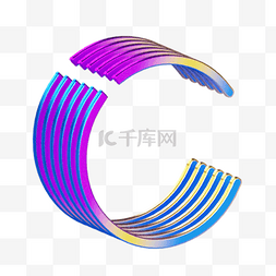 3d卡通创意字母c