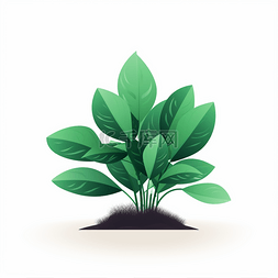 绿叶图片_绿色小清新平面植物
